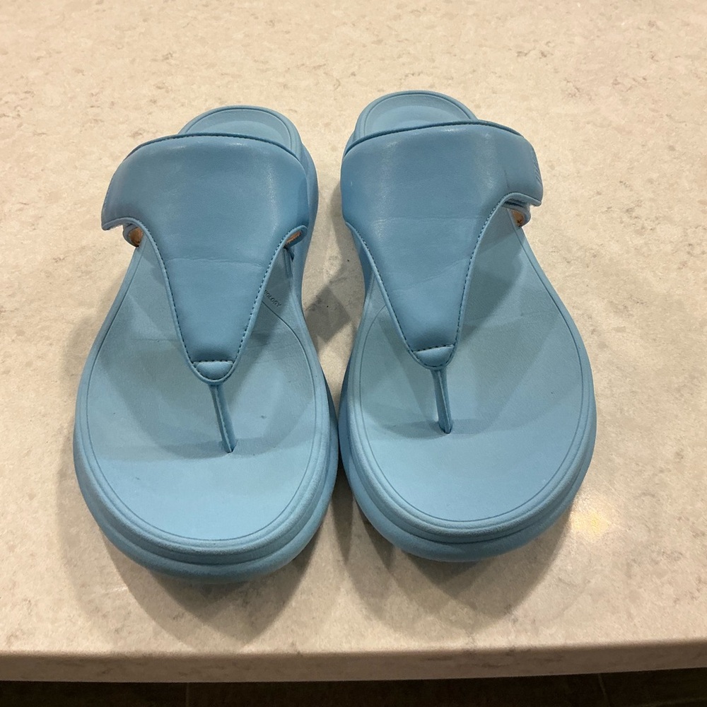 Light Blue Women's Padded Thong Sandals